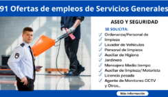 Vacantes disponibles en Servicios Generales, Aseo y Seguridad