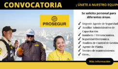 PROSEGUR: Solicita personal para diferentes áreas.