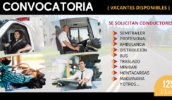 Más de 125 vacantes para conductores en diferentes categorias y vehículos.