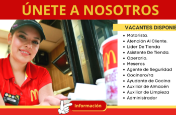 McDonald’s ofertas de empleo, forma parte de su equipo.