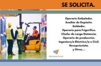Empresa Manpower Group: Solicita Vacantes en Distintas Áreas.